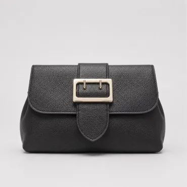 Geanta dama din Piele Naturala Neagra Bianca