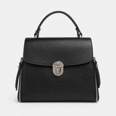 Geanta dama din Piele Naturala Neagra Sara