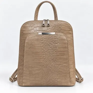 Geanta dama din Piele Naturala presa Bej tip rucsac Etsy