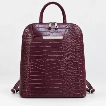 Geanta dama din Piele Naturala presa Bordo tip rucsac Etsy