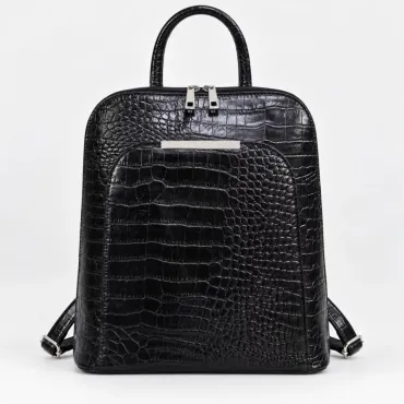 Geanta dama din Piele Naturala presa Negru tip rucsac Etsy