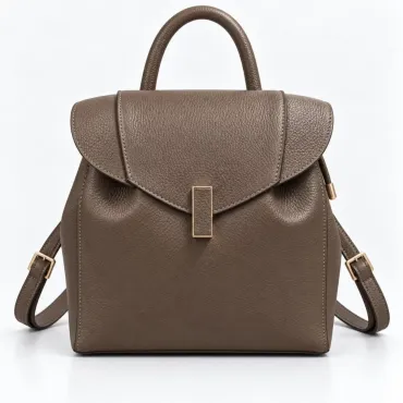 Geanta dama din Piele Naturala Taupe tip rucsac Avery