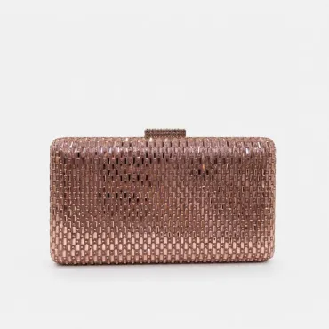 Geantă Elegantă Luisa Roz cu Cristale – Clutch de Ocazie pentru Evenimente Speciale