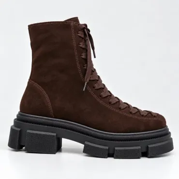 Ghete dama Piele Naturala Maro cu accesorii aurii Ring