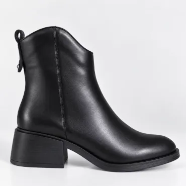 Ghete dama Piele Naturala Negre box cu talpa comoda Avery