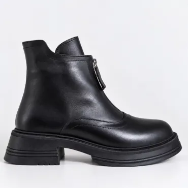 Ghete dama Piele Naturala Negre cu talpa comoda Marlow