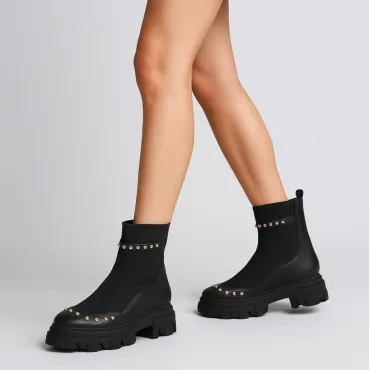 Ghete dama Piele Naturala Negre Yumi
