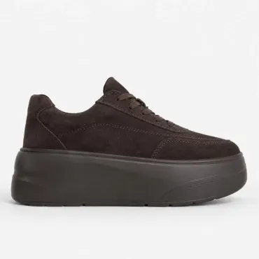 Pantofi casual Piele Naturala Maro cu talpa platforma Renata