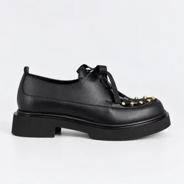 Pantofi casual Piele Naturala Negri Luke Mini