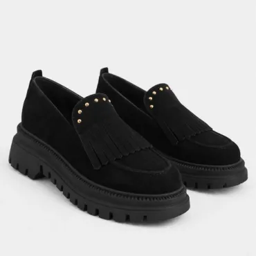 Pantofi casual Piele Naturala velur Negru Arven