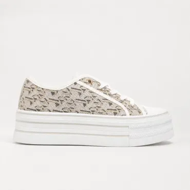 Pantofi casual sport textil imprimeu Bej Cloud