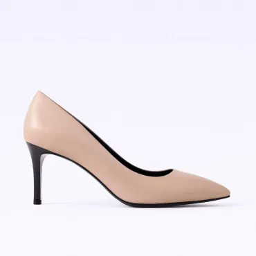 Pantofi stiletto Piele Naturala Bej Aylin