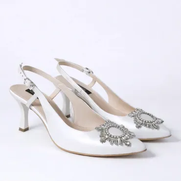 Pantofi stiletto Piele Naturala ivoire La Notte
