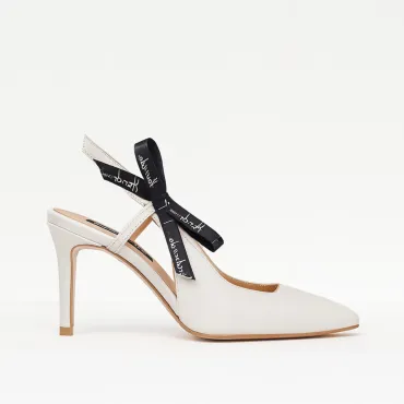 Pantofi stiletto Piele Naturala ivoire Taya