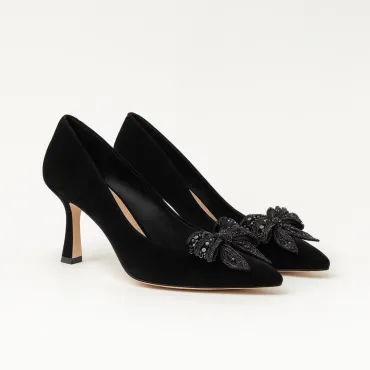 Pantofi stiletto Piele Naturala Neagra Elia