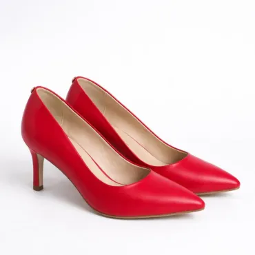 Pantofi stiletto Piele Naturala Rosii Aylin