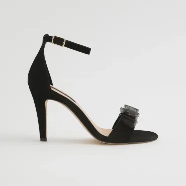 Sandale negre din piele naturala Thea