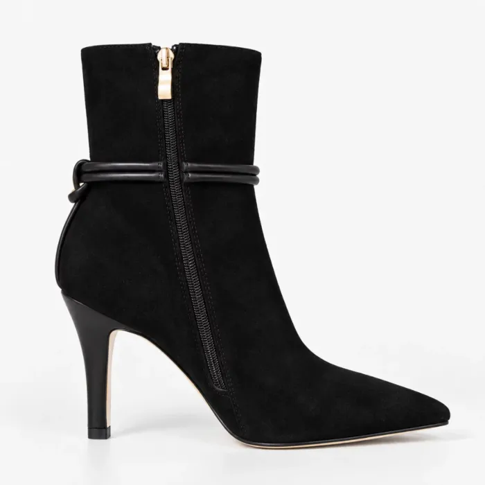 Botine damă elegante din Piele Naturală negre Nola picture - 4