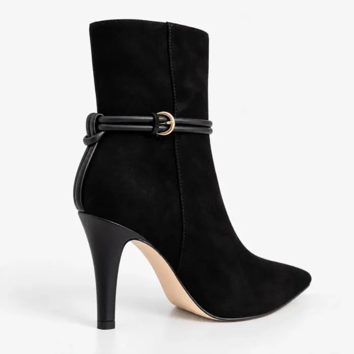 Botine damă elegante din Piele Naturală negre Nola picture - 5