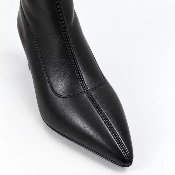 Botine damă elegante Kaira – Piele Eco elastică neagră picture - 3