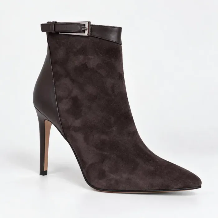 Botine dama elegante toc stiletto Piele Naturala Maro Noelle picture - 3