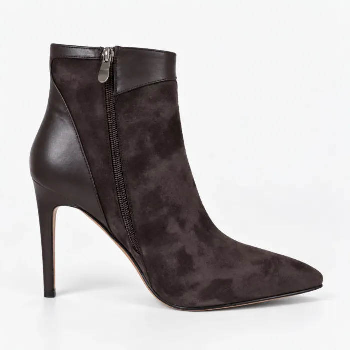 Botine dama elegante toc stiletto Piele Naturala Maro Noelle picture - 4