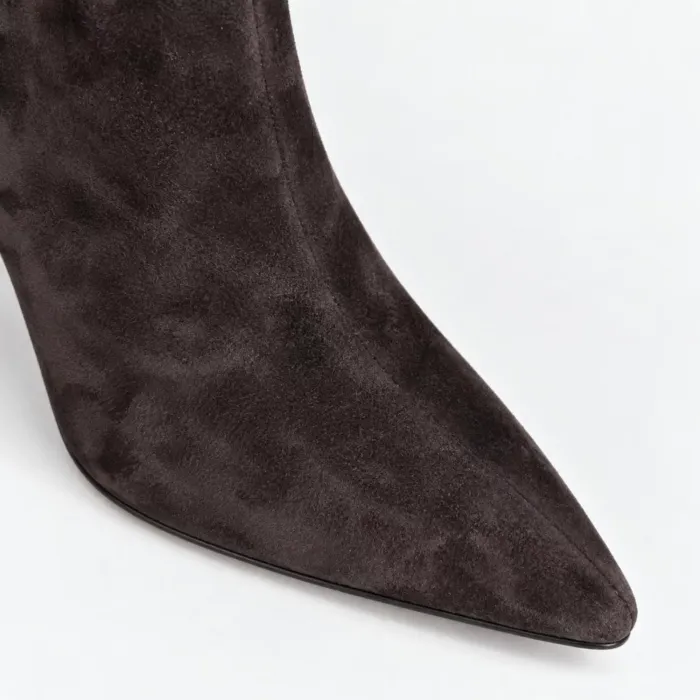 Botine dama elegante toc stiletto Piele Naturala Maro Noelle picture - 5