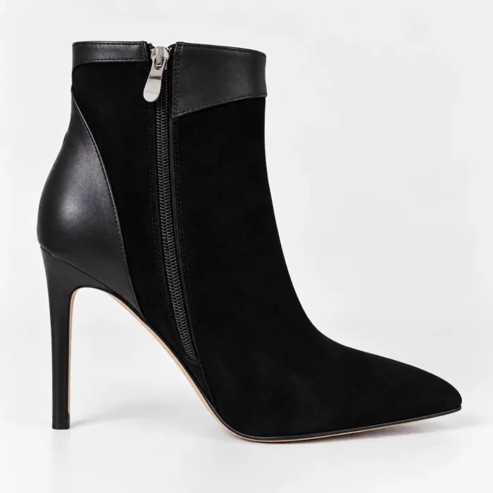 Botine dama elegante toc stiletto Piele Naturala Negre Noelle picture - 4