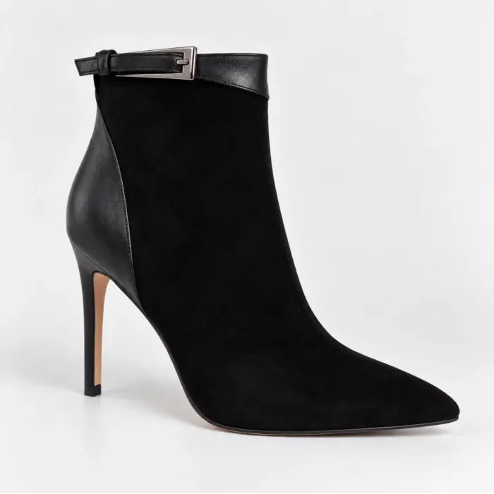 Botine dama elegante toc stiletto Piele Naturala Negre Noelle picture - 3