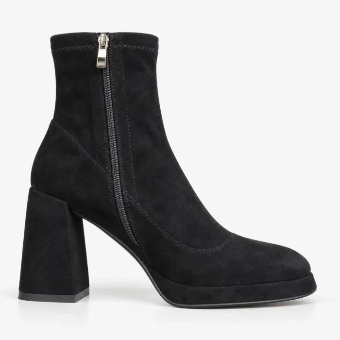 Botine dama Negre cu talpa platforma Asti -Textil strech picture - 5