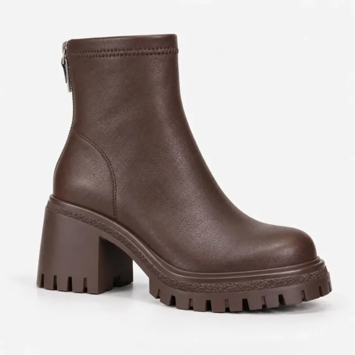Botine dama Piele Naturala Maro talpa platforma Pavia picture - 4