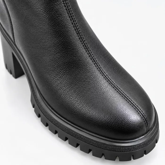 Botine dama Piele Naturala Negre box talpa platforma Pavia picture - 4
