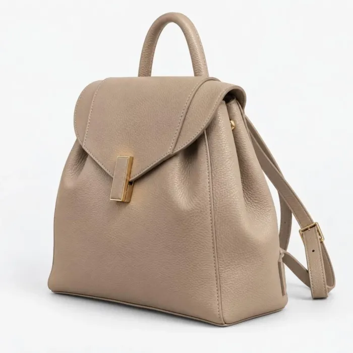 Geanta dama din Piele Naturala Bej tip rucsac Avery picture - 2