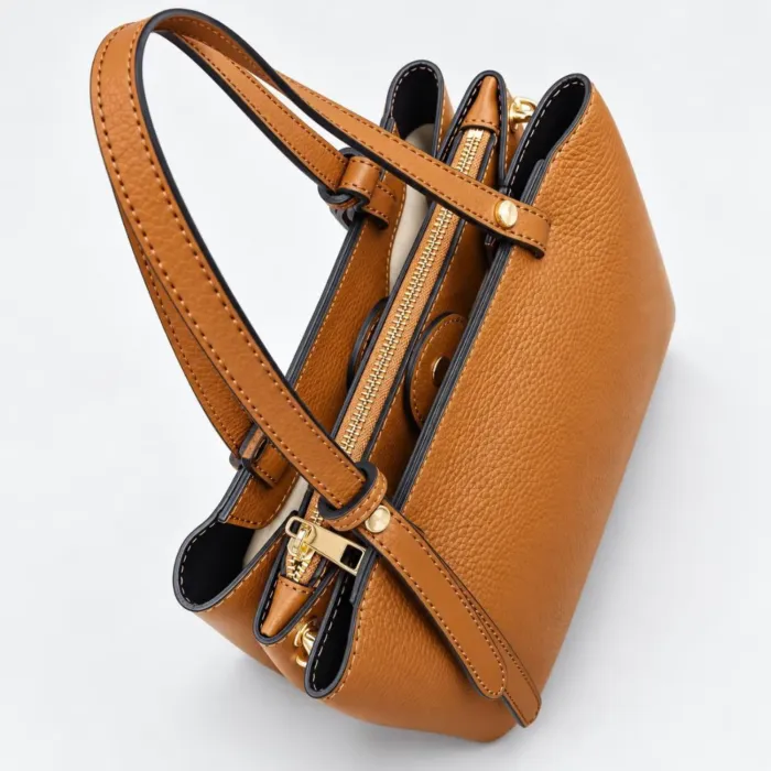 Geanta dama din Piele Naturala Camel Simo picture - 3