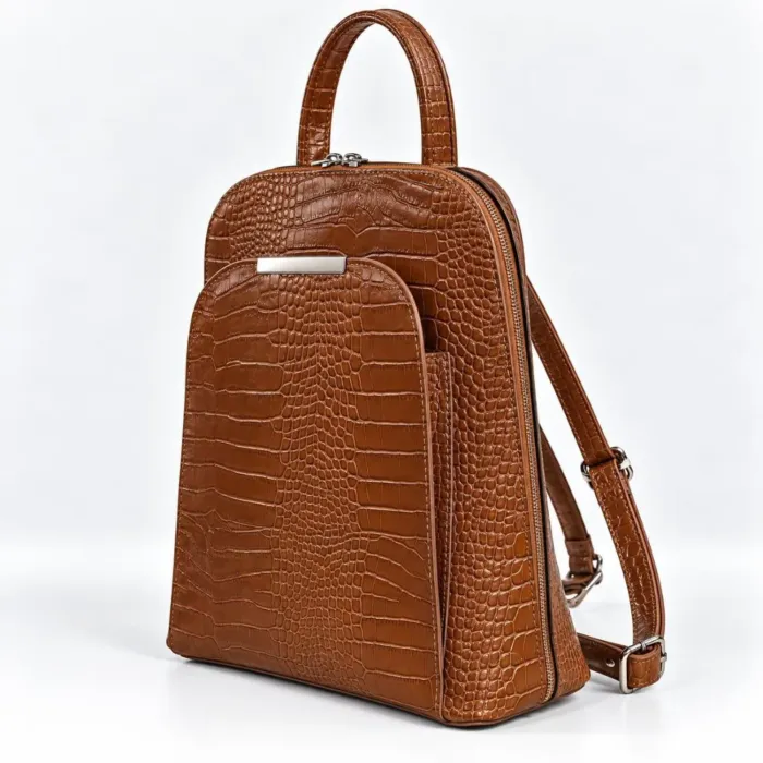 Geanta dama din Piele Naturala presa Camel tip rucsac Etsy picture - 2