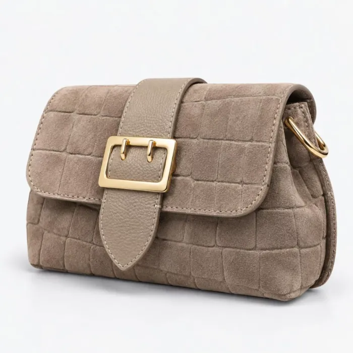 Geanta dama din Piele Naturala presaj Taupe Bianca picture - 3
