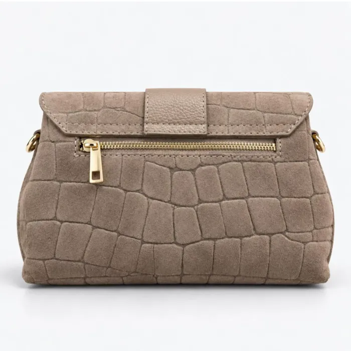 Geanta dama din Piele Naturala presaj Taupe Bianca picture - 4