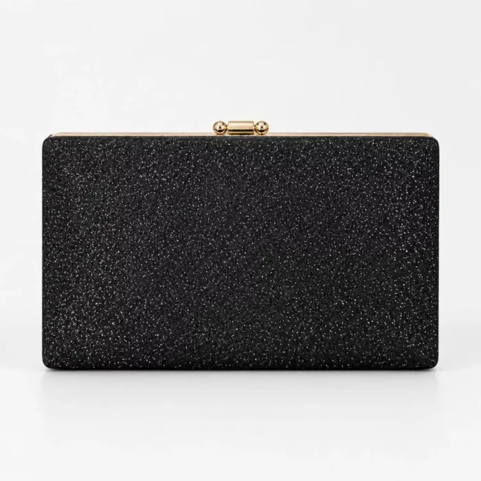 Geantă Elegantă Mila Neagra cu Cristale Aurii – Clutch de Lux pentru Evenimente Speciale picture - 4