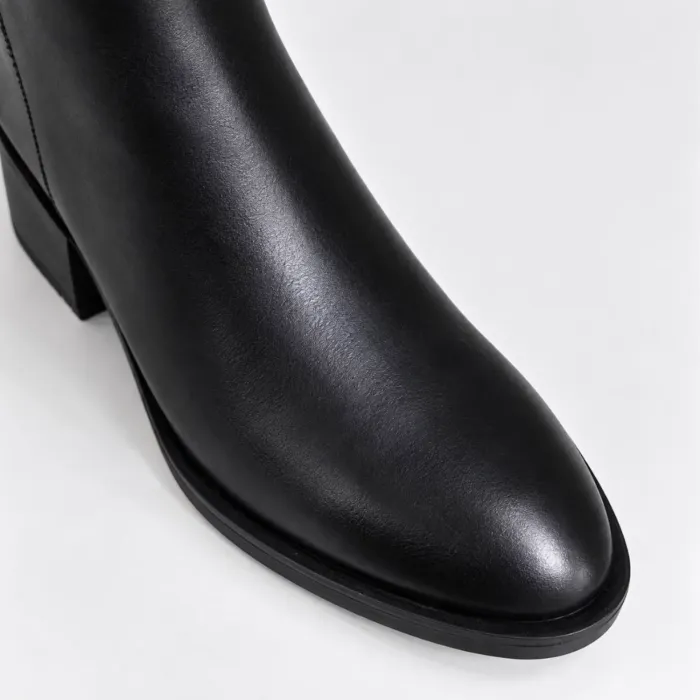 Ghete dama Piele Naturala Negre box cu talpa comoda Avery picture - 3