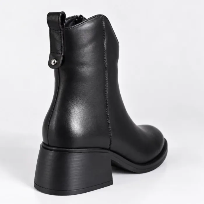 Ghete dama Piele Naturala Negre box cu talpa comoda Avery picture - 5
