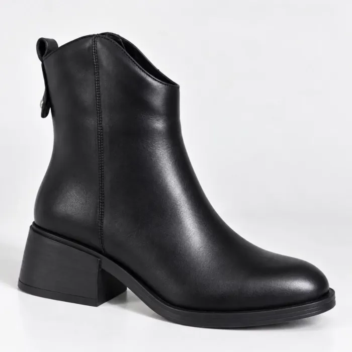 Ghete dama Piele Naturala Negre box cu talpa comoda Avery picture - 2