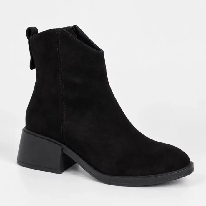 Ghete dama Piele Naturala Negre cu talpa comoda Avery picture - 3