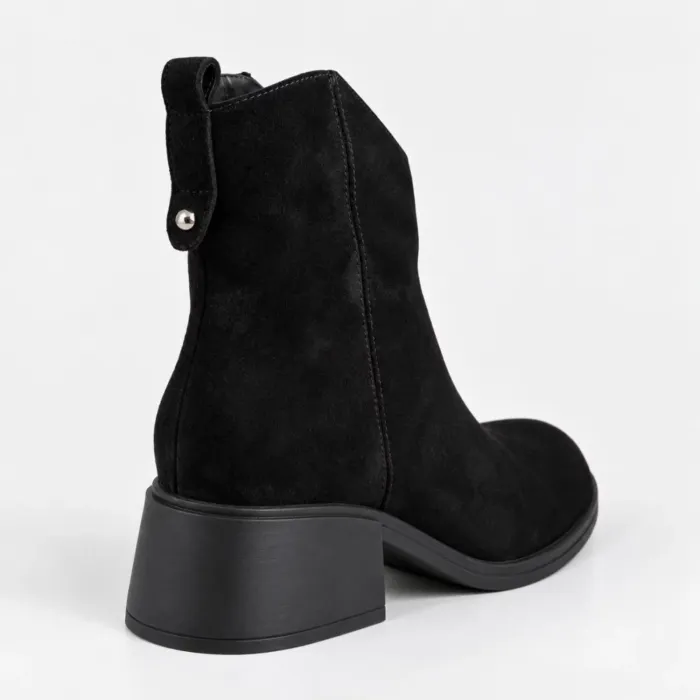 Ghete dama Piele Naturala Negre cu talpa comoda Avery picture - 4