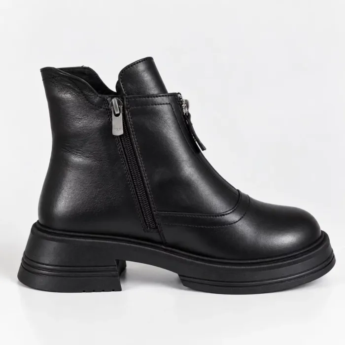 Ghete dama Piele Naturala Negre cu talpa comoda Marlow picture - 5