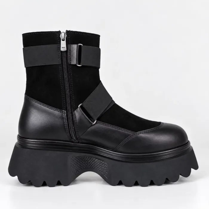 Ghete damă Piele Naturala Negre cu talpa platforma Vega picture - 4