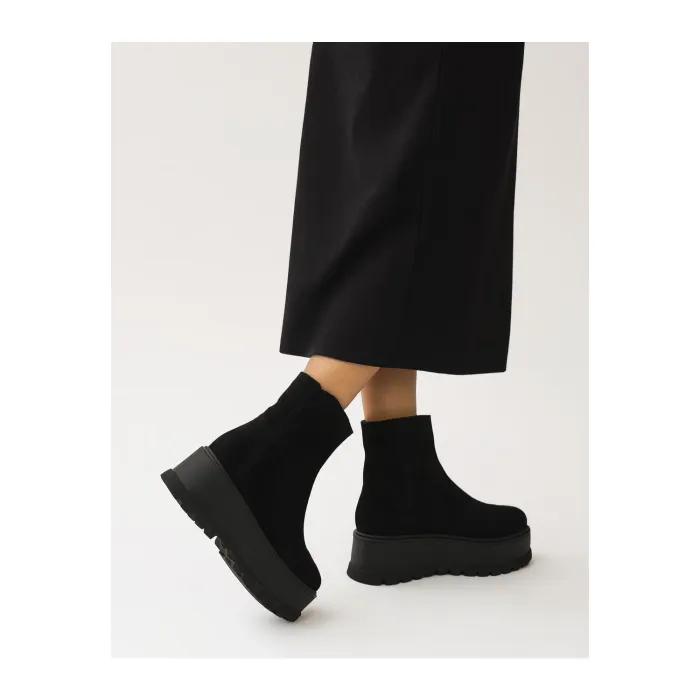 Ghete din piele naturala neagra Kasi picture - 4