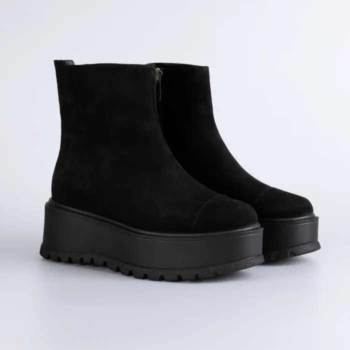 Ghete din piele naturala neagra Kasi picture - 3