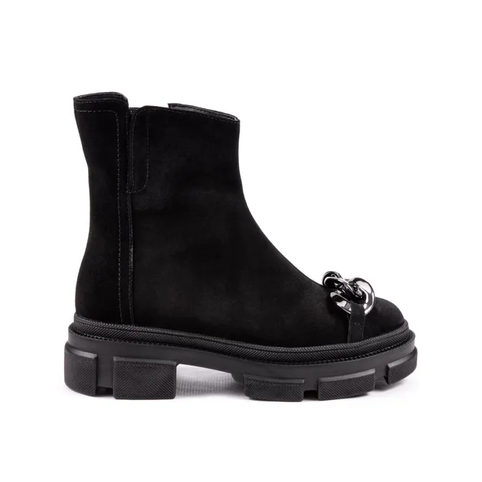 Ghete Piele Naturala  velur negru Preston picture - 4
