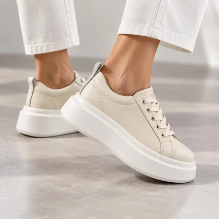 Pantofi casual Piele Naturala Crem Mavis picture - 2