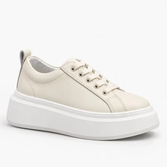 Pantofi casual Piele Naturala Crem Mavis picture - 3